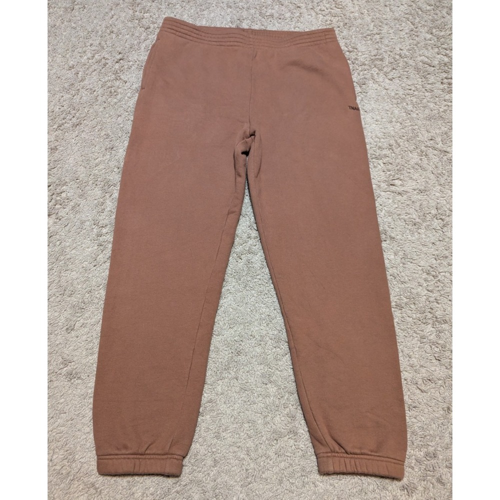 Aritzia TNA Sweatfleece Cozy Perfect Fit Joggers Sweatpants Womens Sz L Brown